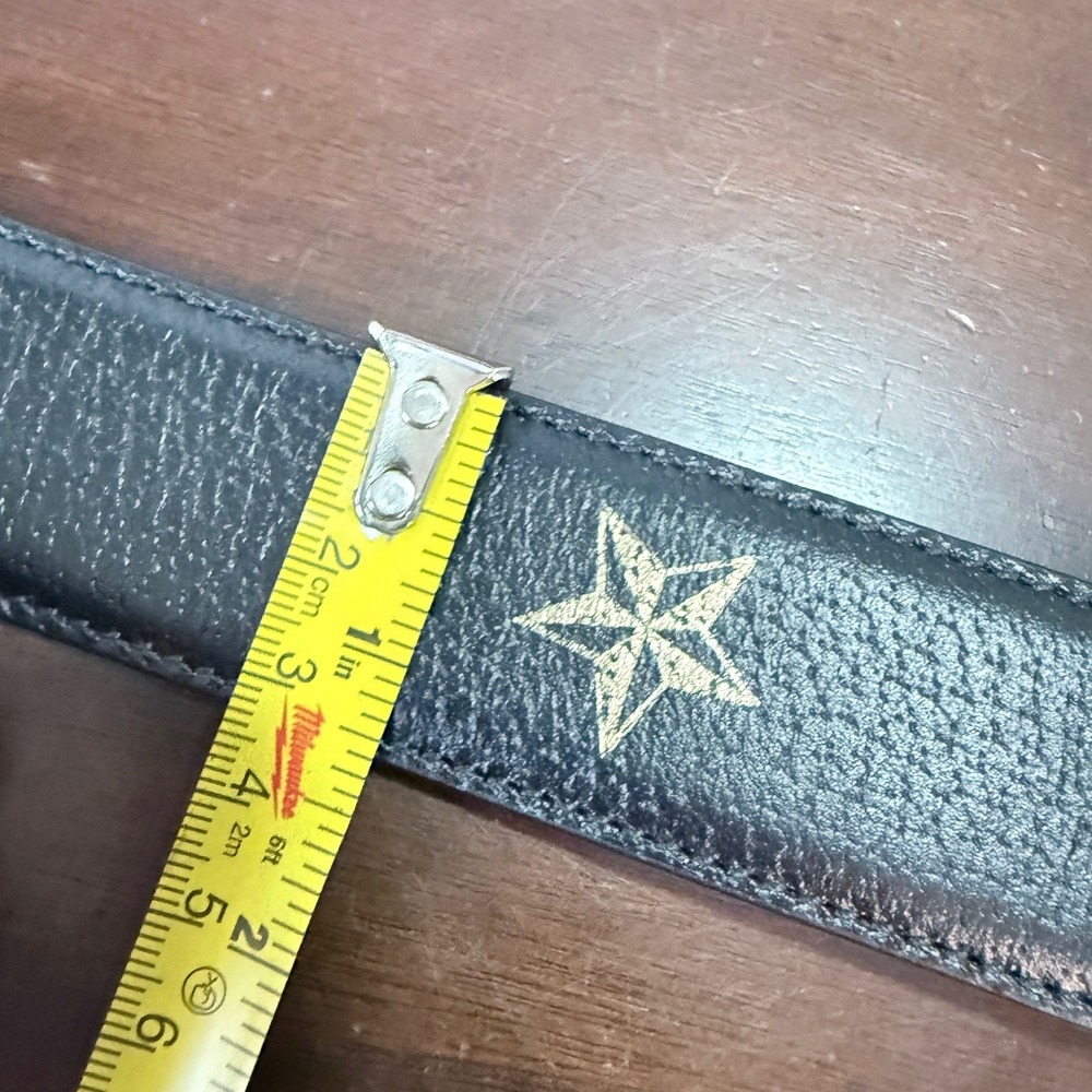 Gucci 495122 Black Leather Bee and Star Print Belt Gold‎ Buckle size 95/38 - Picture 11 of 12